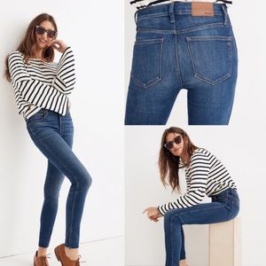 Madewell 9” High Rise Skinny Jeans Raw Hem Size 28